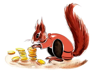 Money Squirrel - illustration of financial allegory